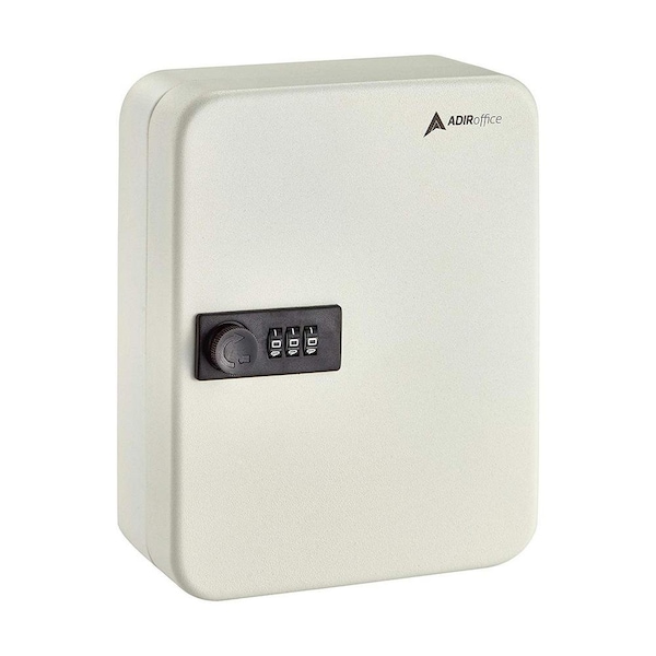 Adiroffice 30-Key Steel Secure Key Cabinet with Combination Lock in White ADI682-30-WHI-MK - main